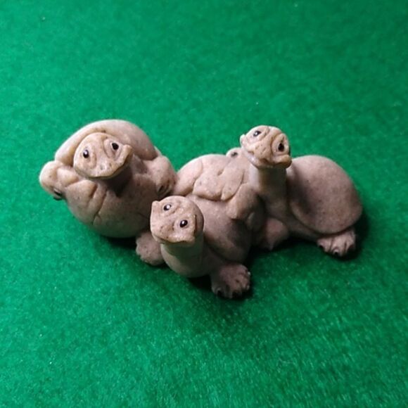 Quarry Critters Three Turtles Tres Amigos Country Cottagecore Kitsch - Picture 1 of 6